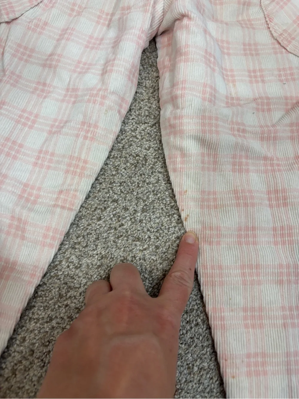 Vintage Osh Kosh pink and white plaid pants elastic waistband cottagecore sz 6